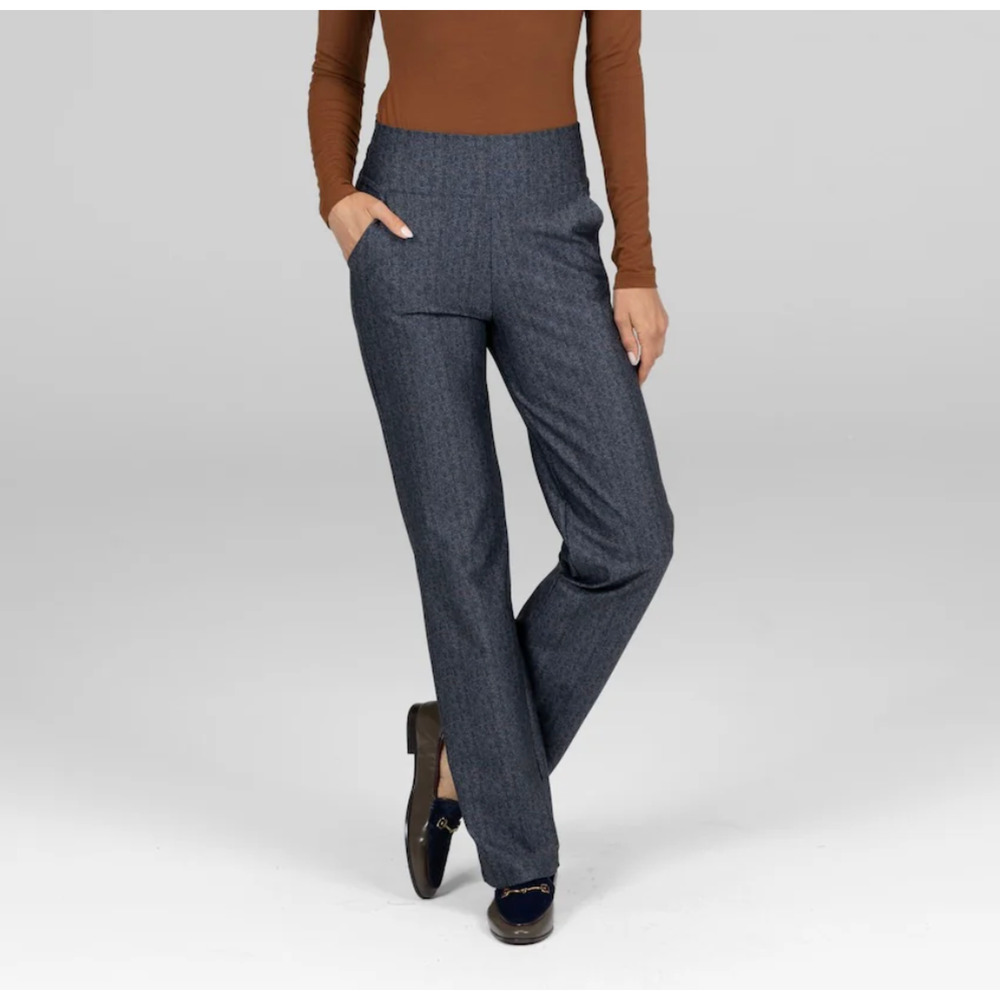 KiraGrace Nina High Waist Straight Leg Pull On Pant | Irish Tartan Plaid Small